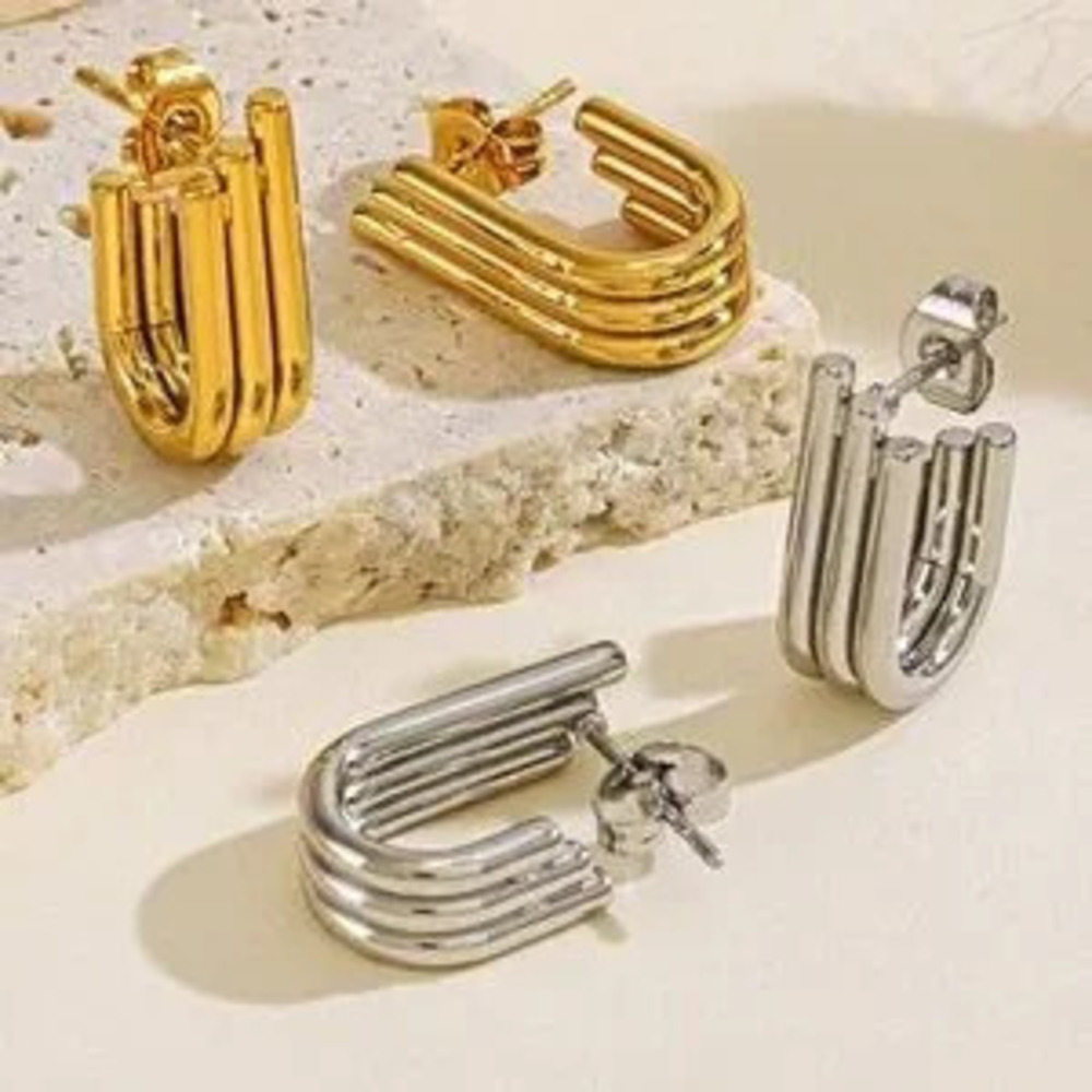 Jenny Bird Inspired Sculpted Silver Hoop Earrings